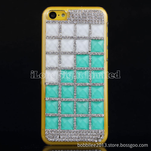 Square Gem Rhinestone Hard Case For iPhone 5C